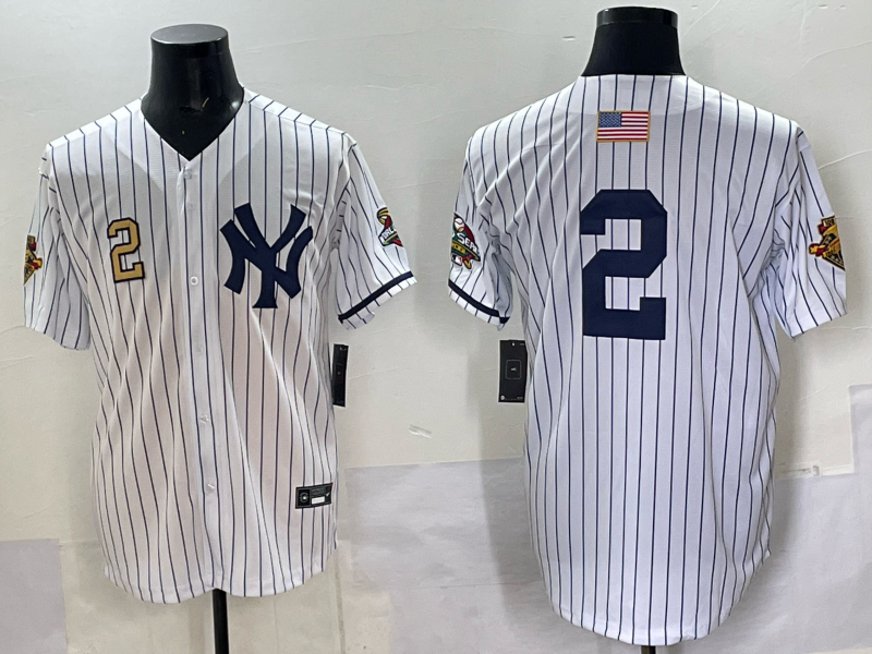 Men New York Yankees #2 white MLB 2025 Nike jersey 006->new york yankees->MLB Jersey